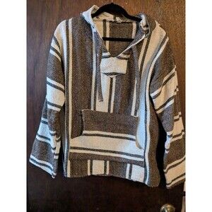 Vintage Molina Oaxaca Baja Poncho Hoodie Sweater 42/44 Large